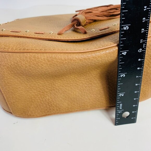 Madden Brown Saddle Bag Flap Fringe Tassel Wide Hippie Strap Aztec VTG Inspired - Picture 14 of 16